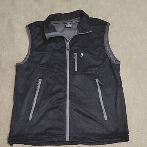 Men's Black and Gray Sleeveless Jacket